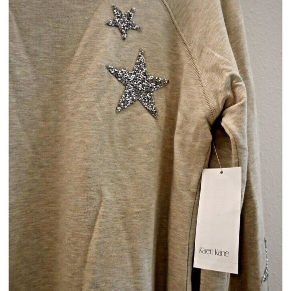 Karen Kane 3L24152 Women's Sz Small Beige Rustic Charm Embellished Star Top $128 - Picture 4 of 9